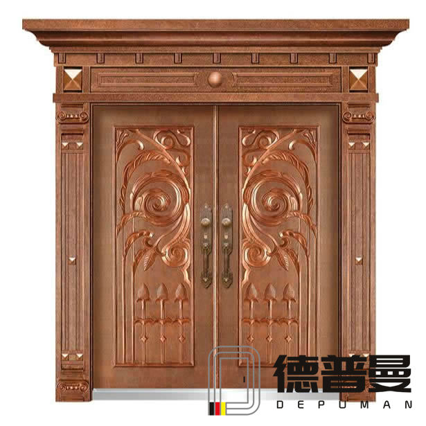 高端豪宅別墅帶門(mén)頭門(mén)柱鑄鋁大門(mén)