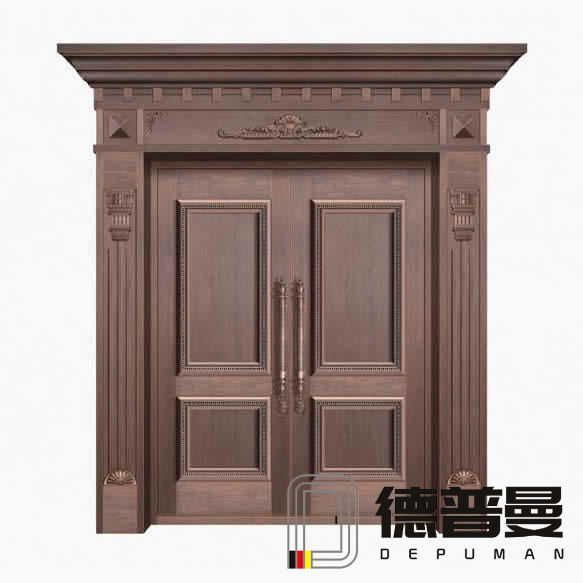 精雕木紋銅門