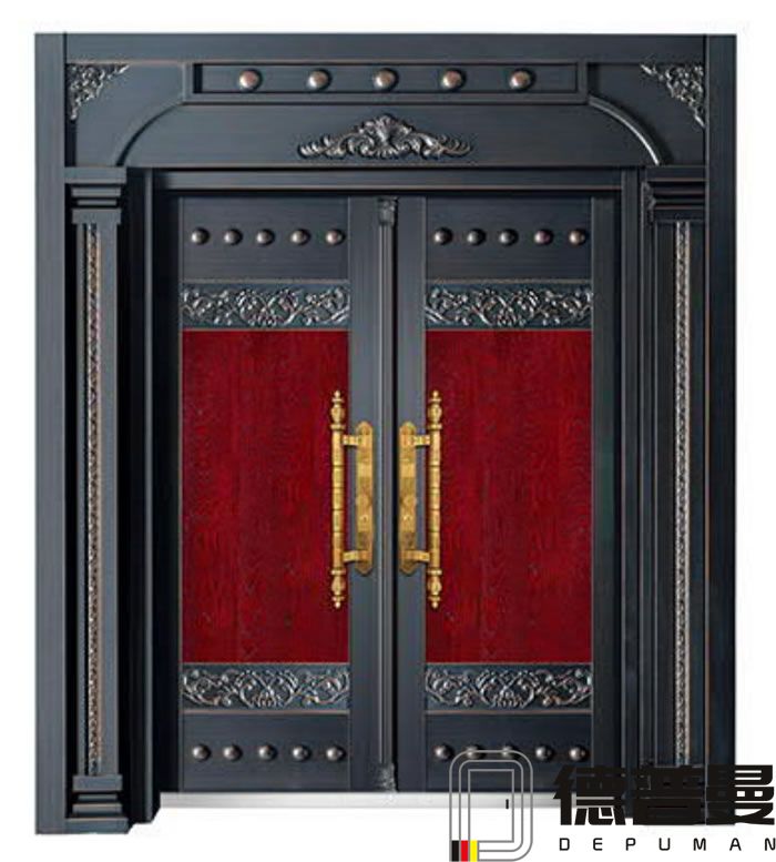 豪華中式復(fù)古別墅鋅合金拼接門